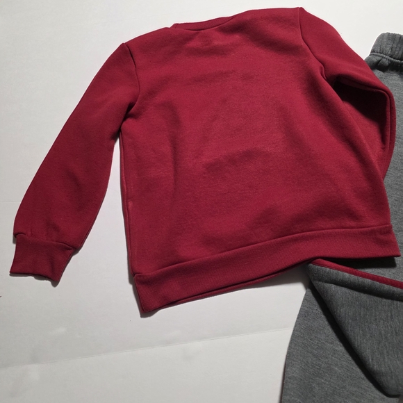 Disney Mickey Mouse Boys 7-8 2-Pc Set: Pullover Sweatshirt Jogger Pants Red/Gary - Picture 7 of 14